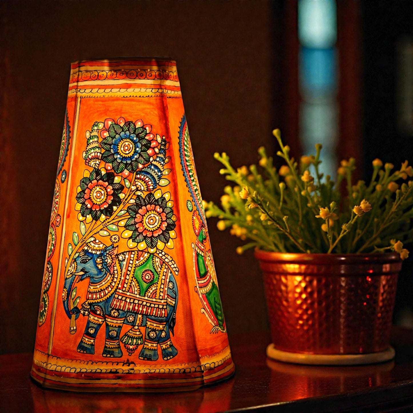 Blue Elephant Leather Lamp