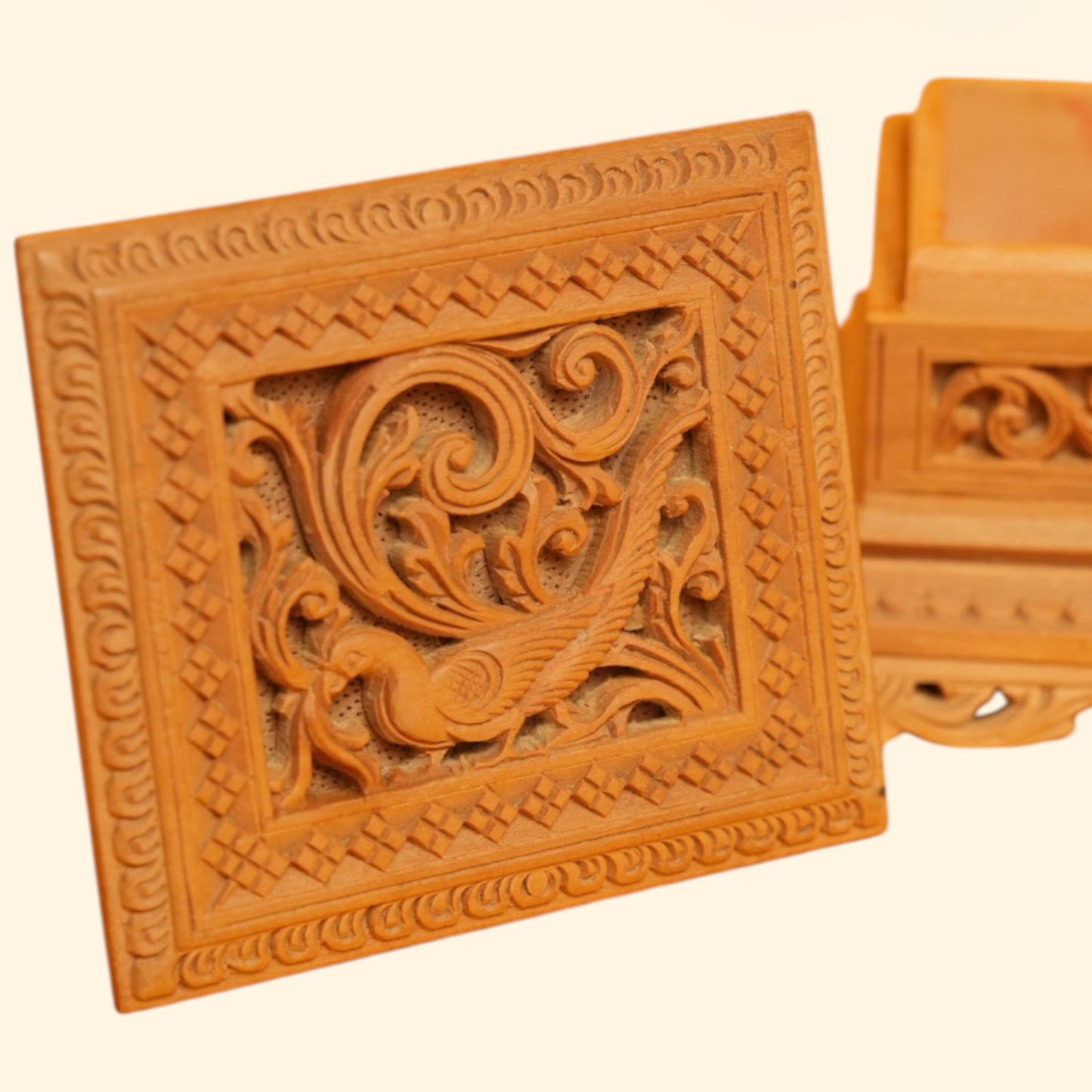 Shivani wood - Peacock Jewellery box