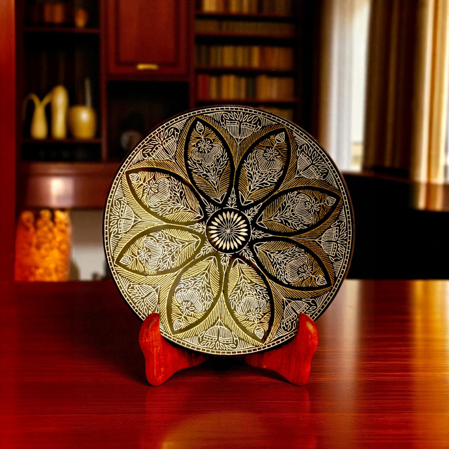 Round plate Bidari Art
