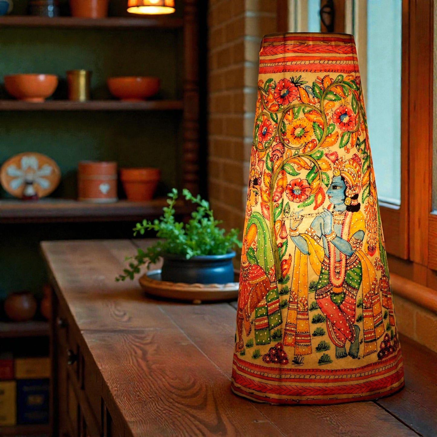 Krishna Leather Lamp