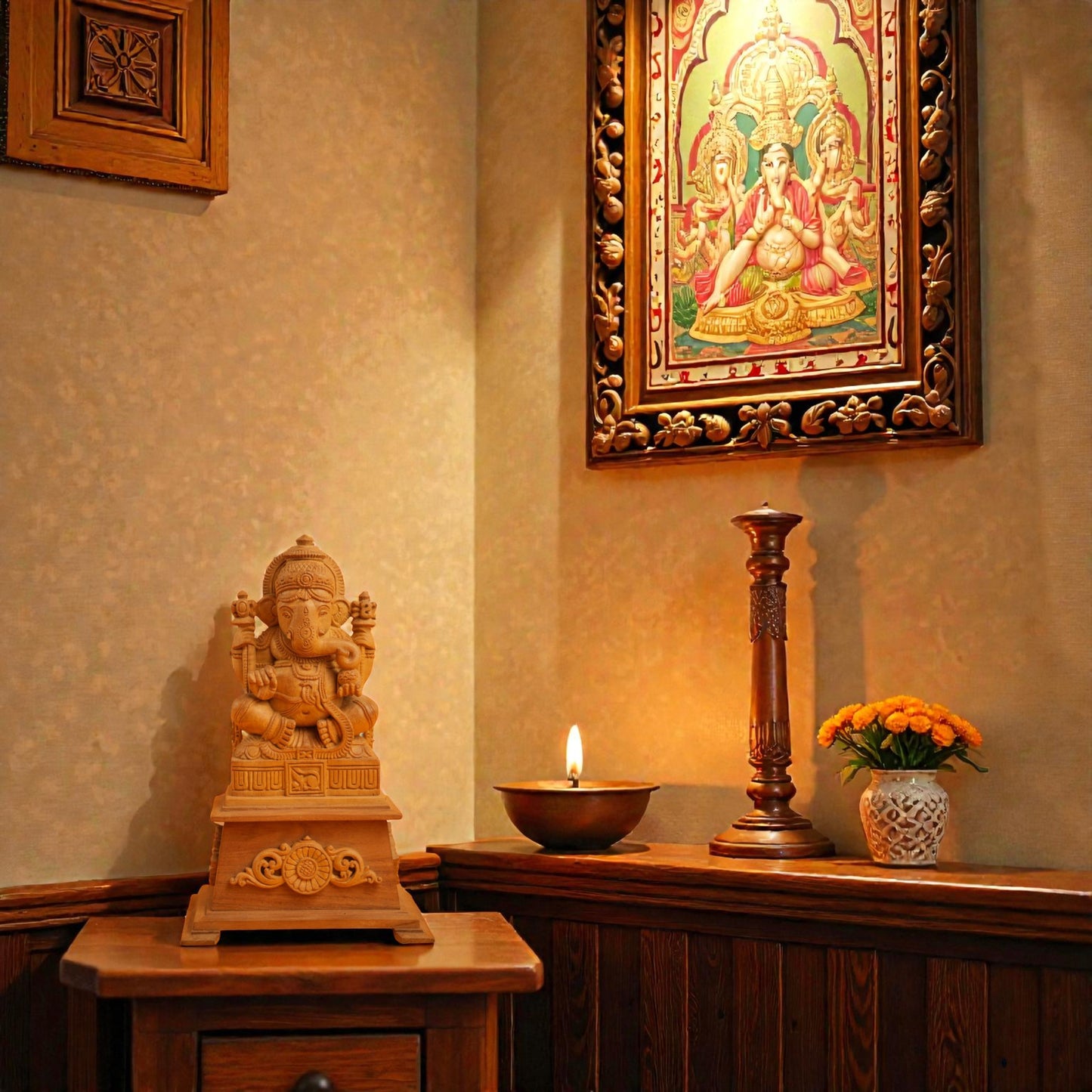 Sandal wood ganapathi idol