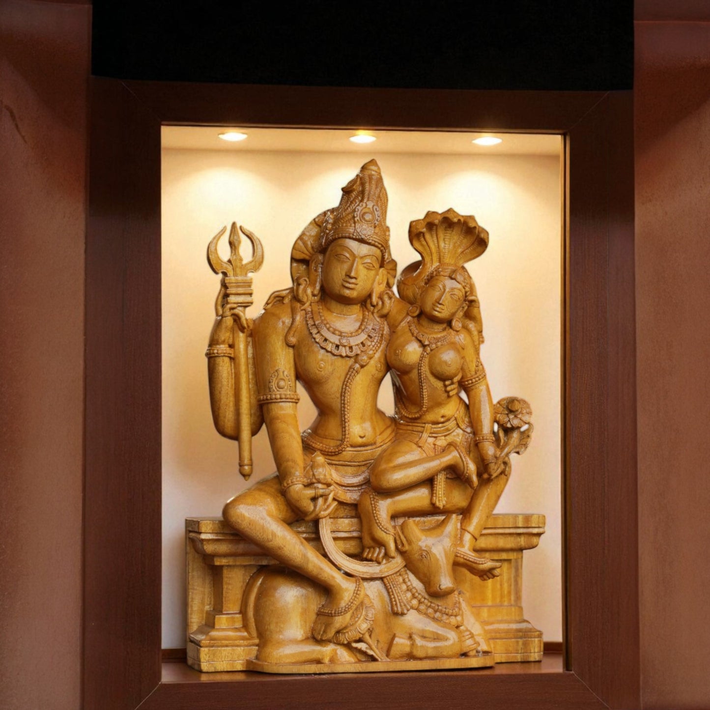Shivani wood Shiva Parvathi idol