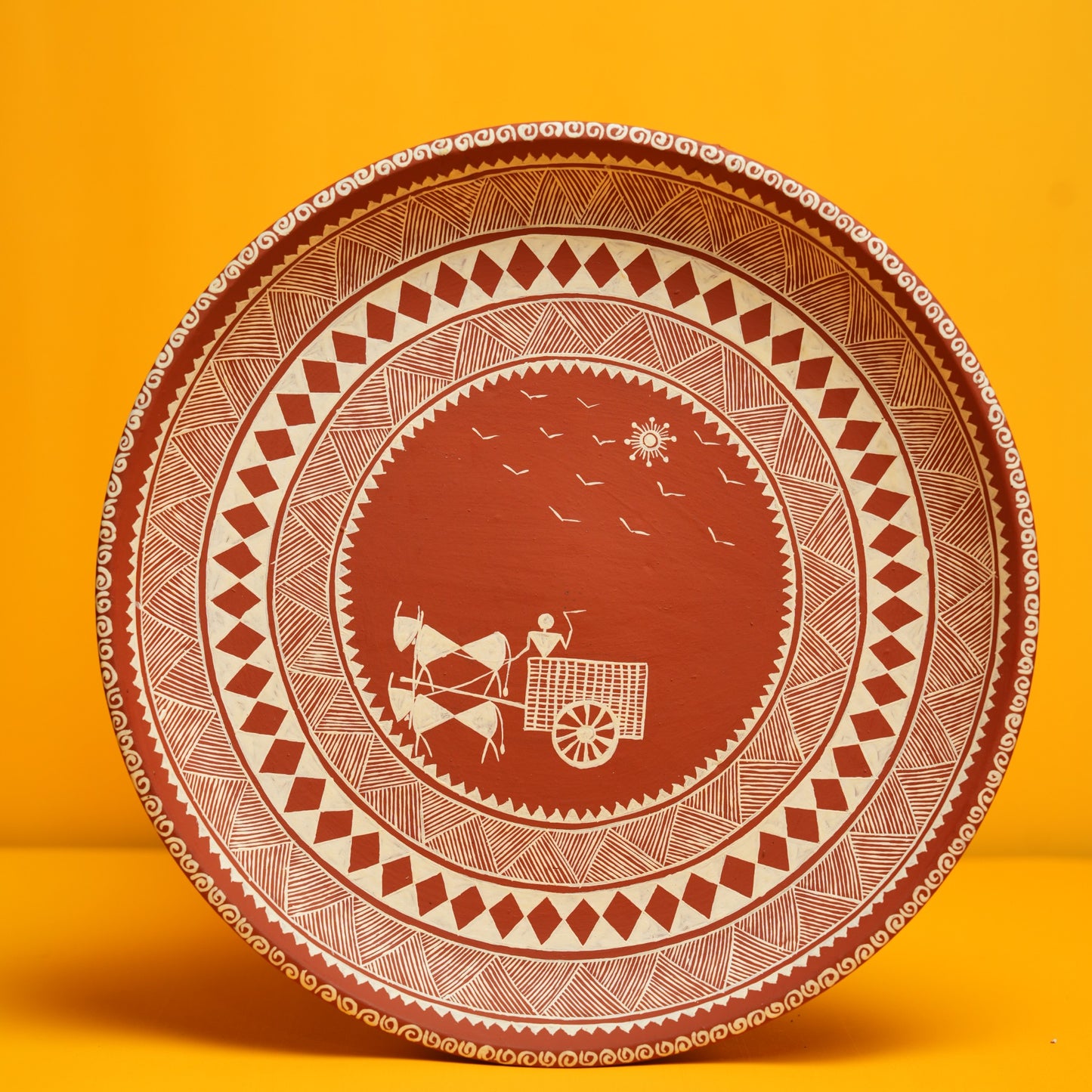 Bullock Cart Chittara Terracotta plate