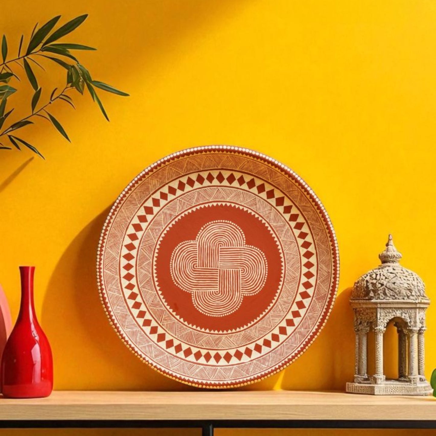 Seethe Mudi Chittara Terracotta Plate