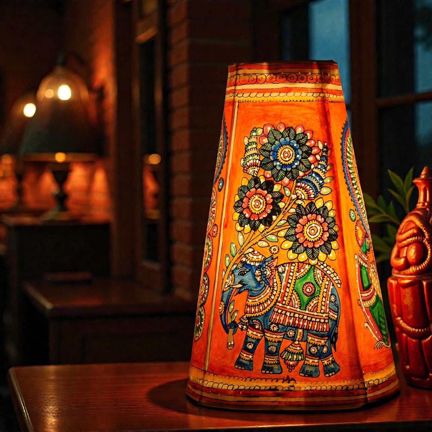 Blue Elephant Leather Lamp