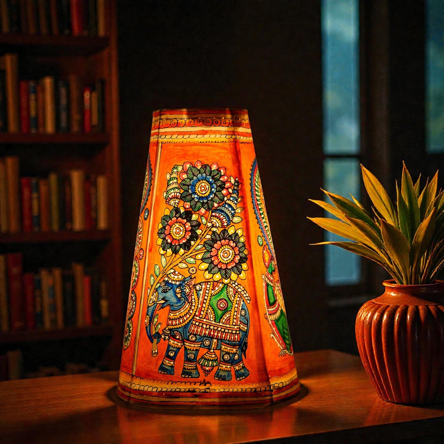 Blue Elephant Leather Lamp