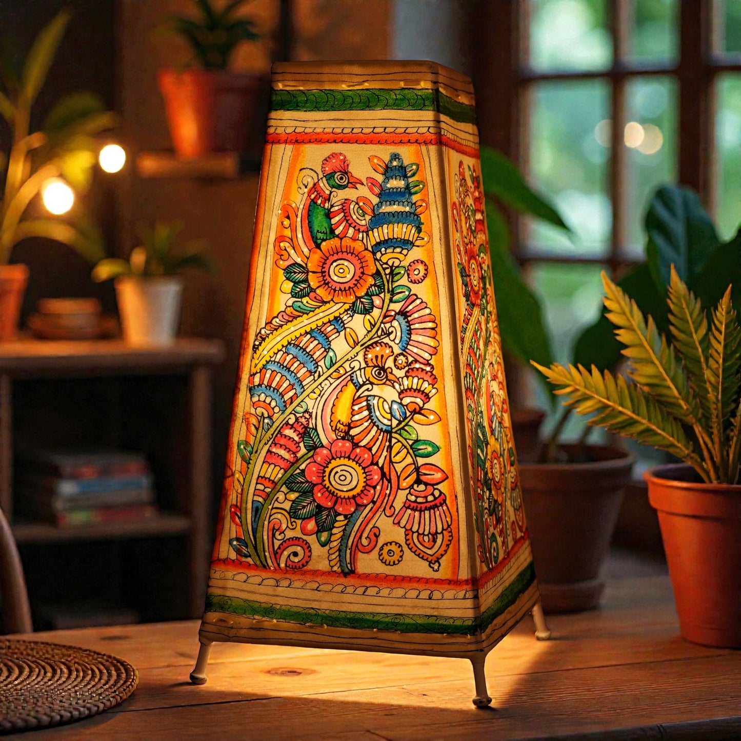 peacock Leather Lamp