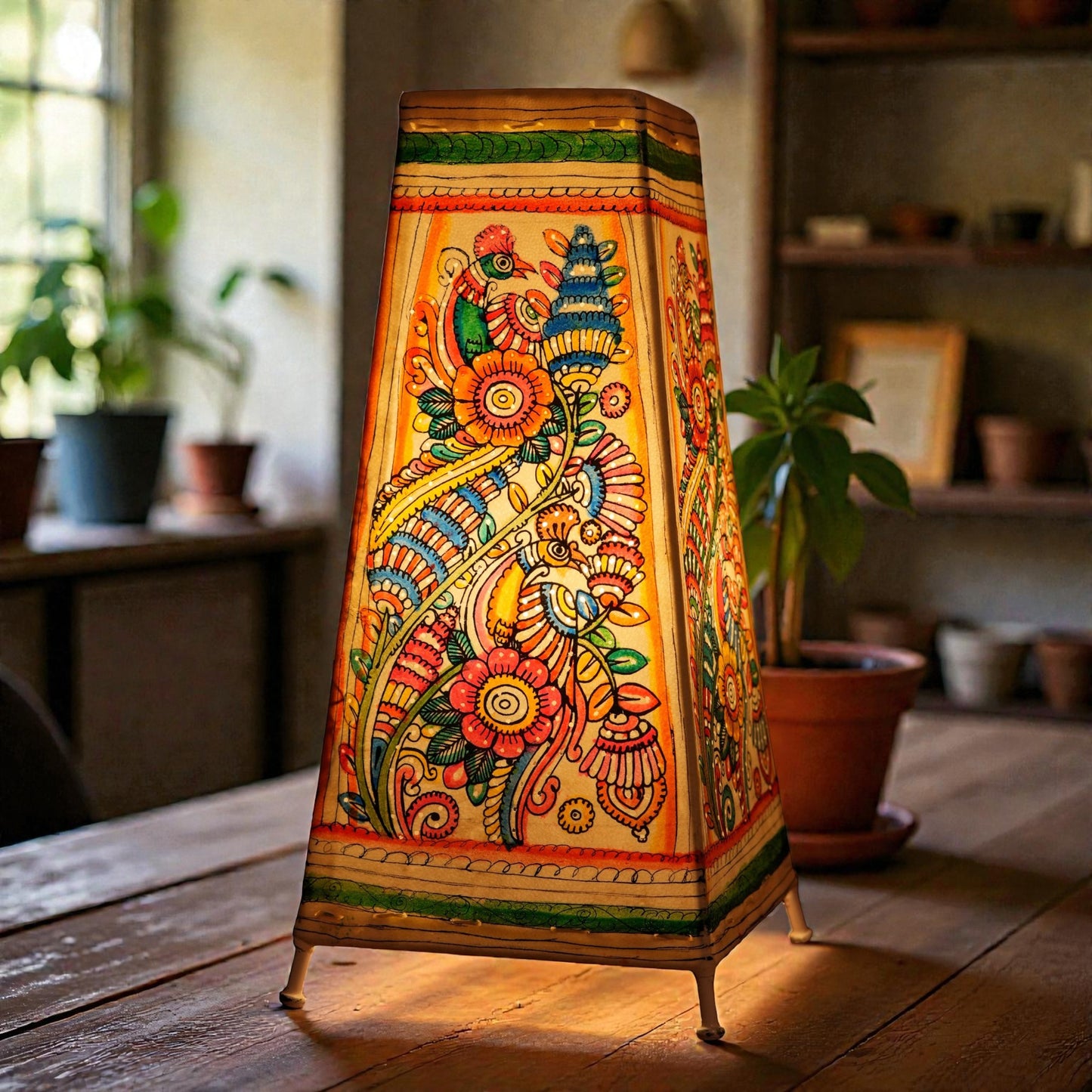 peacock Leather Lamp