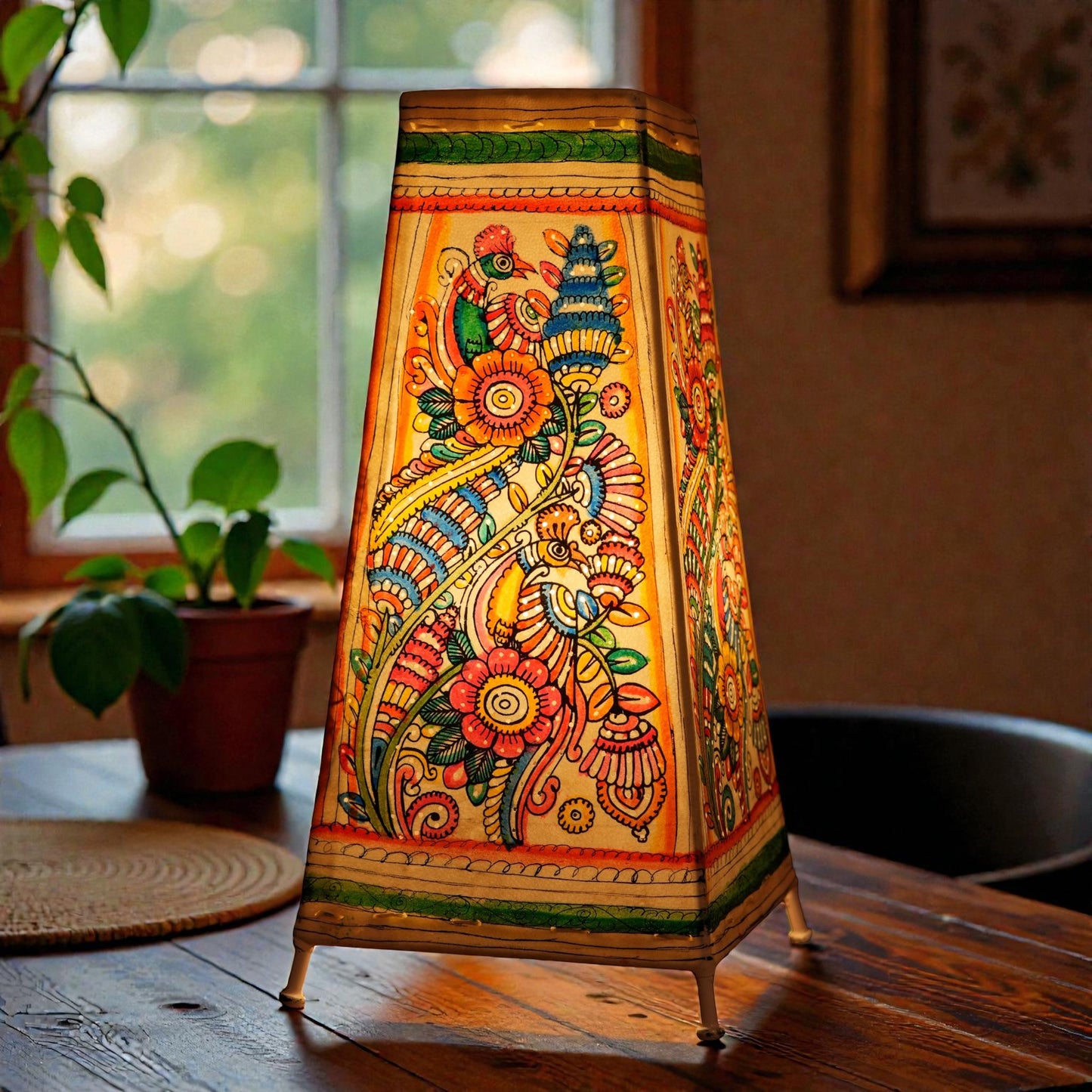 peacock Leather Lamp