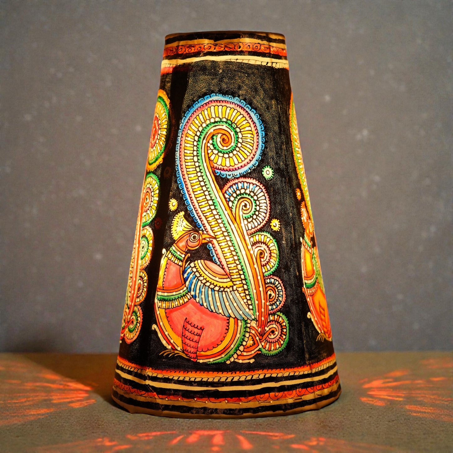 Multi color peacock Leather Lamp