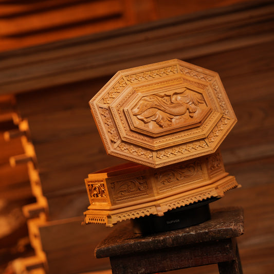 Shivani Wood- Peacock Jewellery Carving box