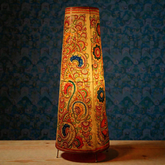 Flowery Pattern Leather Lamp