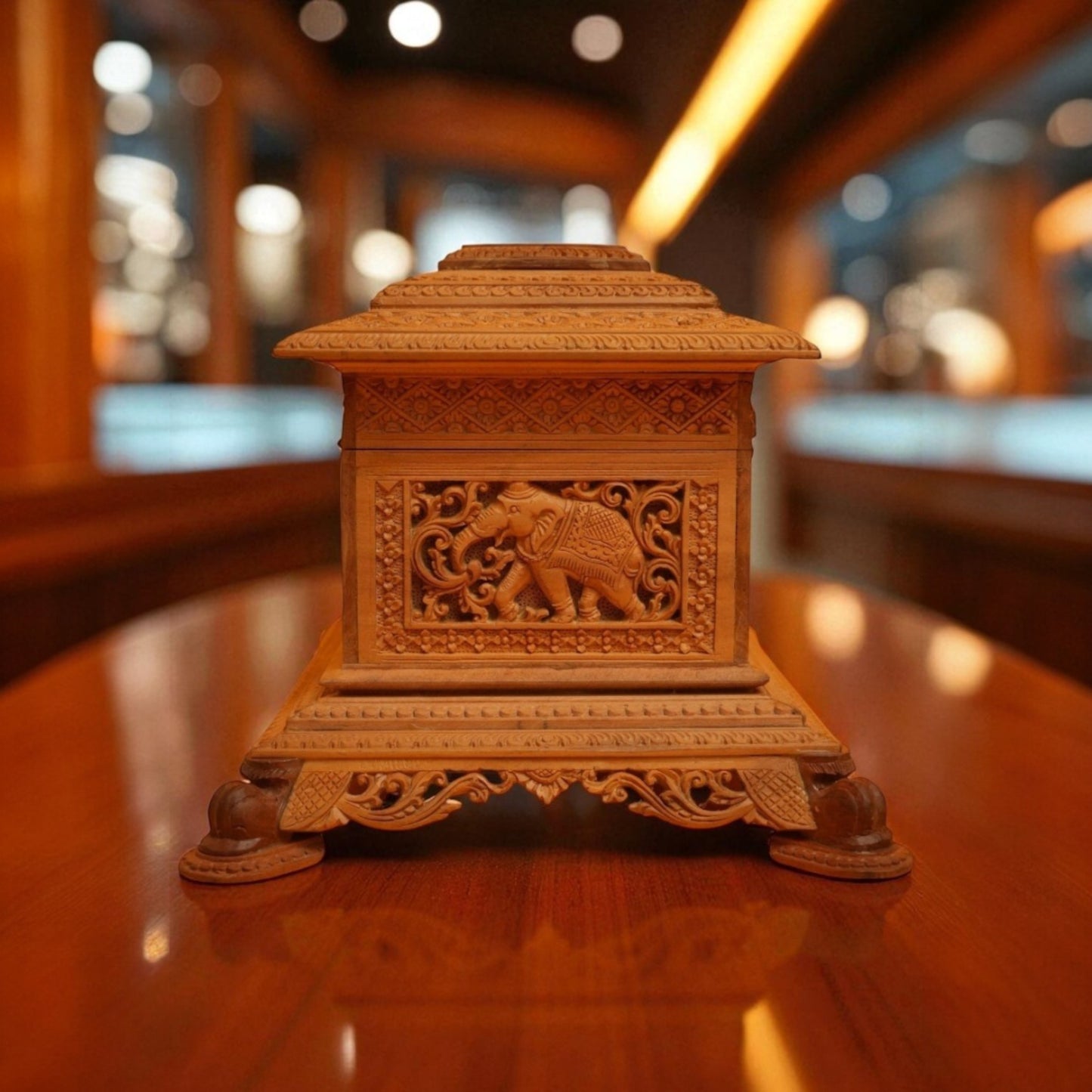 Sandal Wood -Elefant Jewellery box
