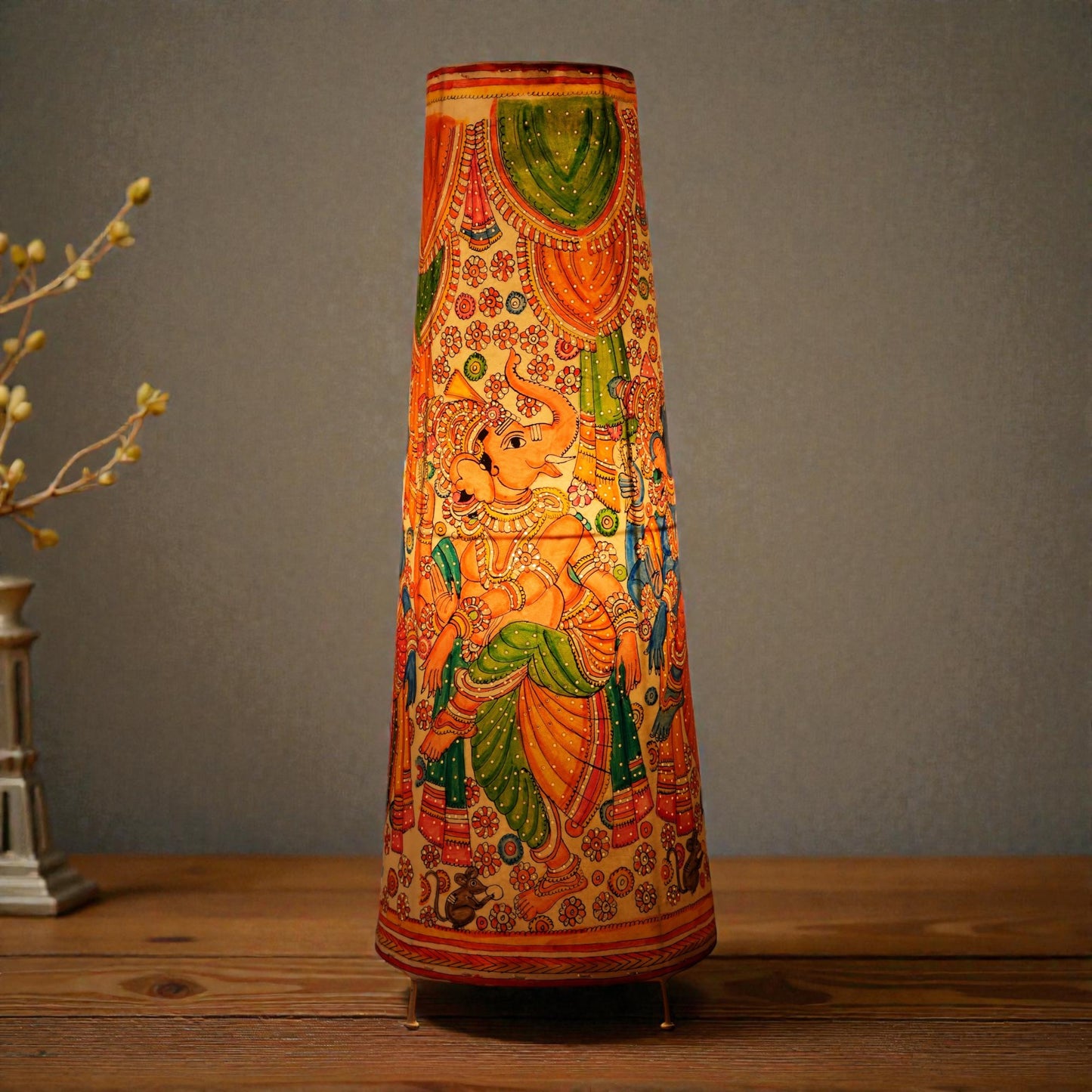 Dancing Ganesha Leather Lamp