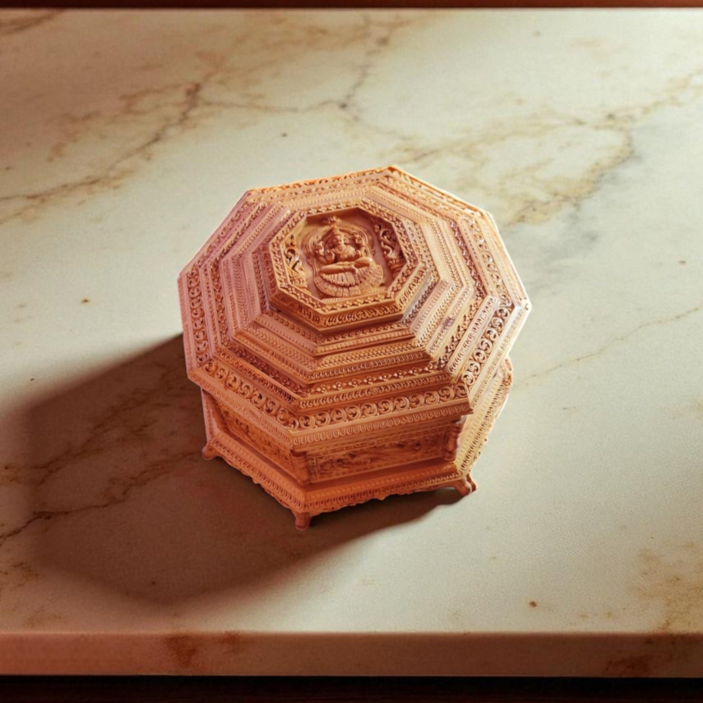 Sandalwood- Lakshmi Jewellery box