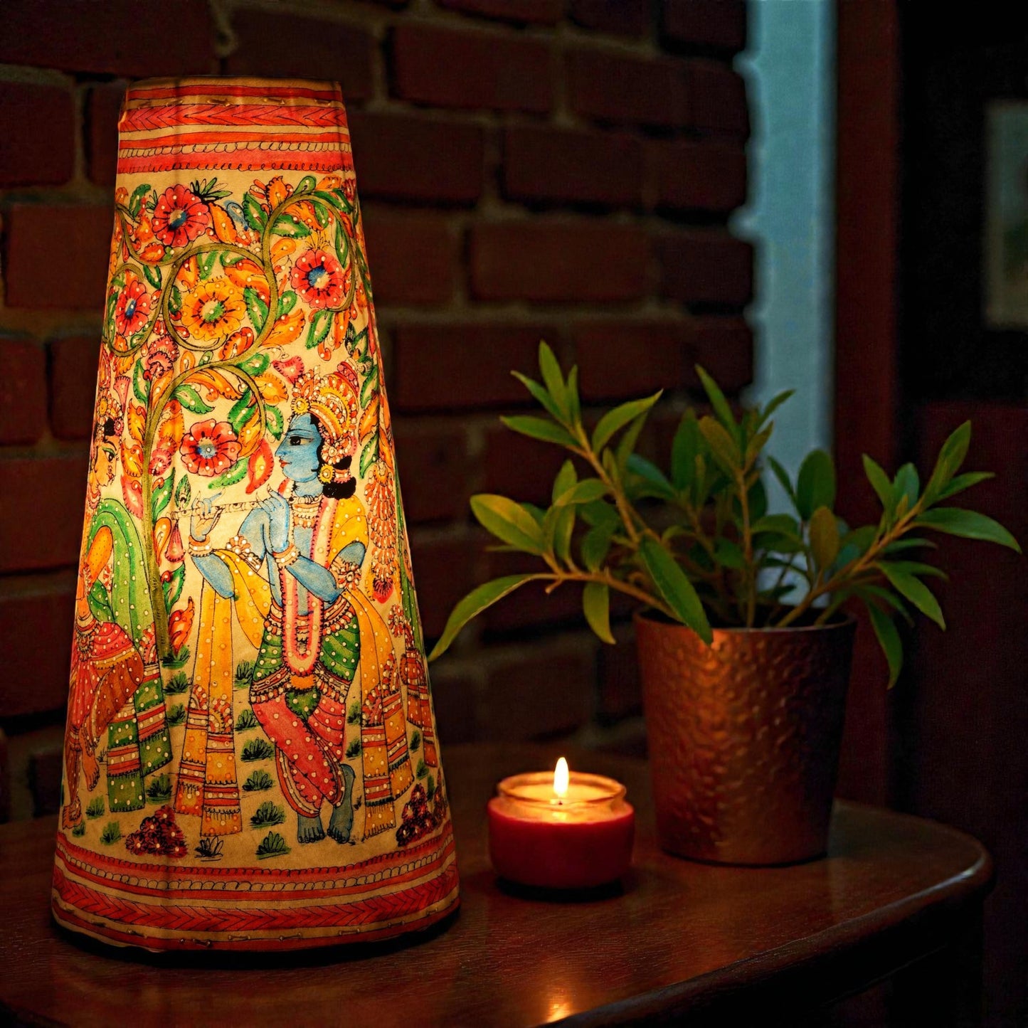 Krishna Leather Lamp