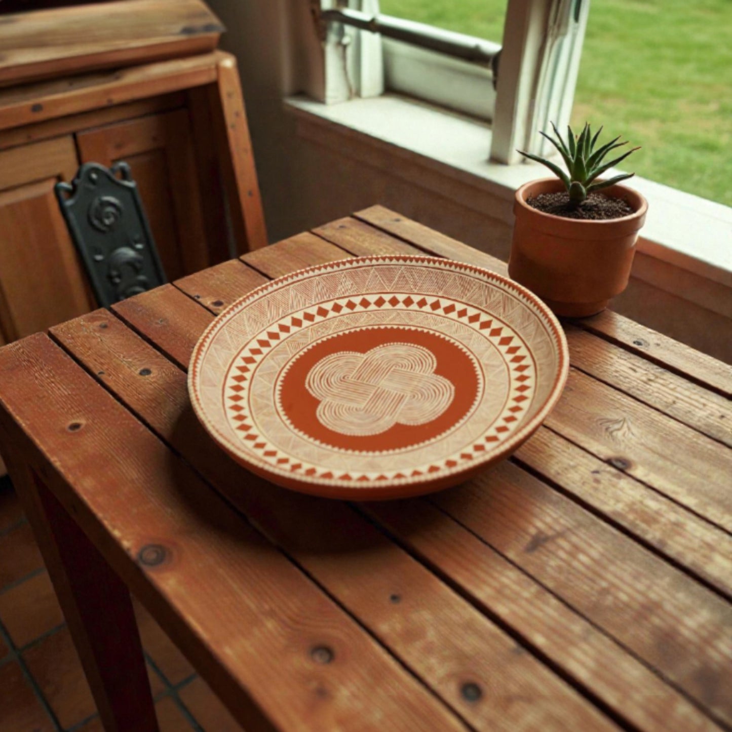 Seethe Mudi Chittara Terracotta Plate