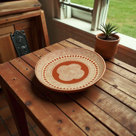 Seethe Mudi Chittara Terracotta Plate
