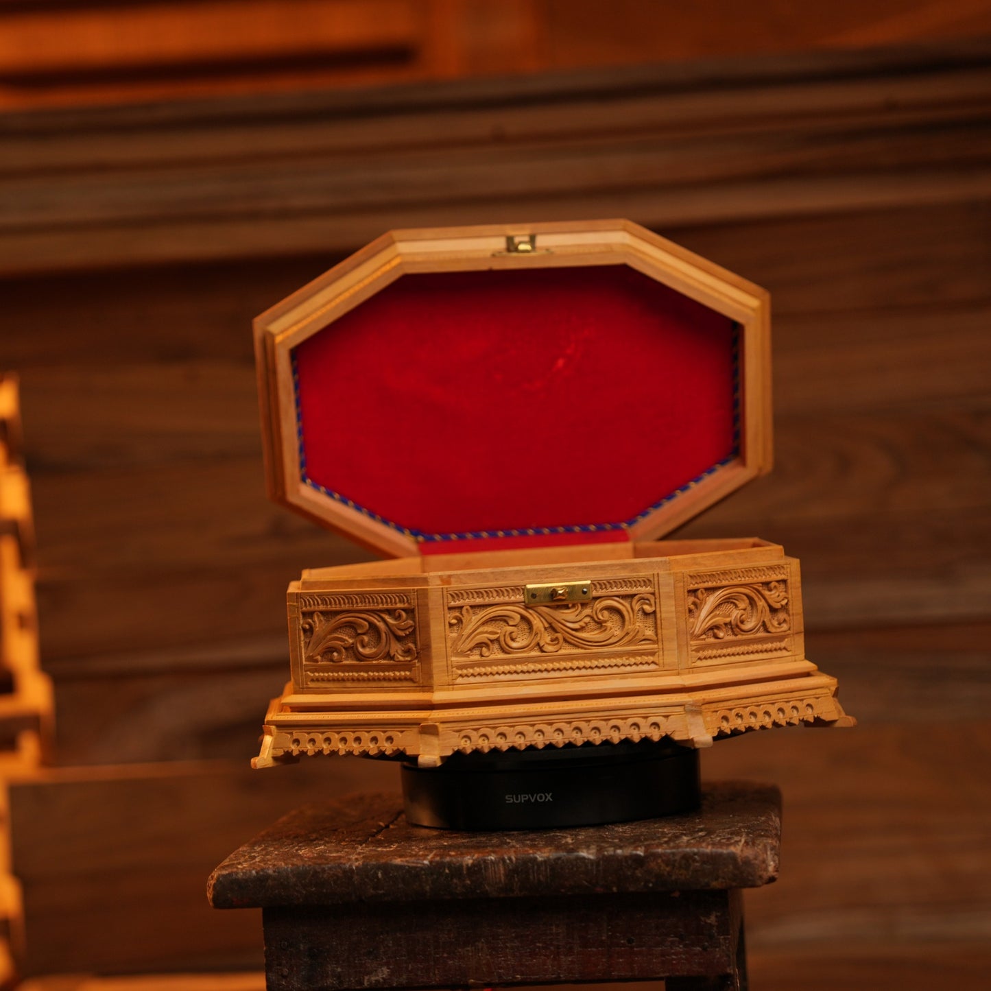 Shivani Wood- Peacock Jewellery Carving box