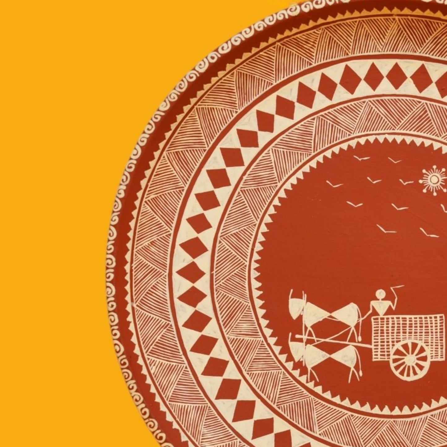 Bullock Cart Chittara Terracotta plate