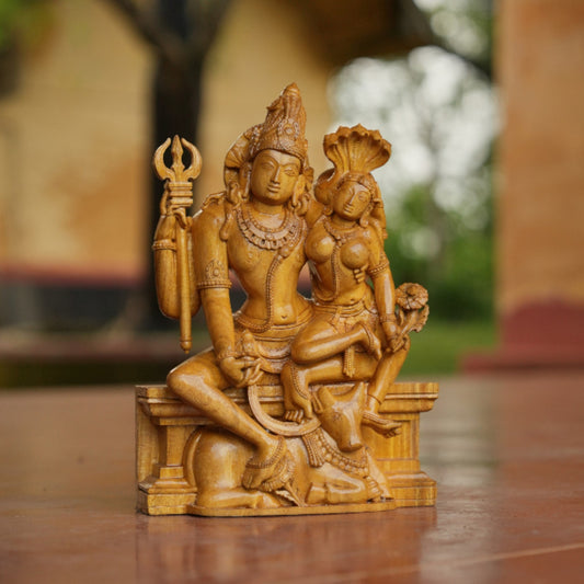 Shivani wood Shiva Parvathi idol