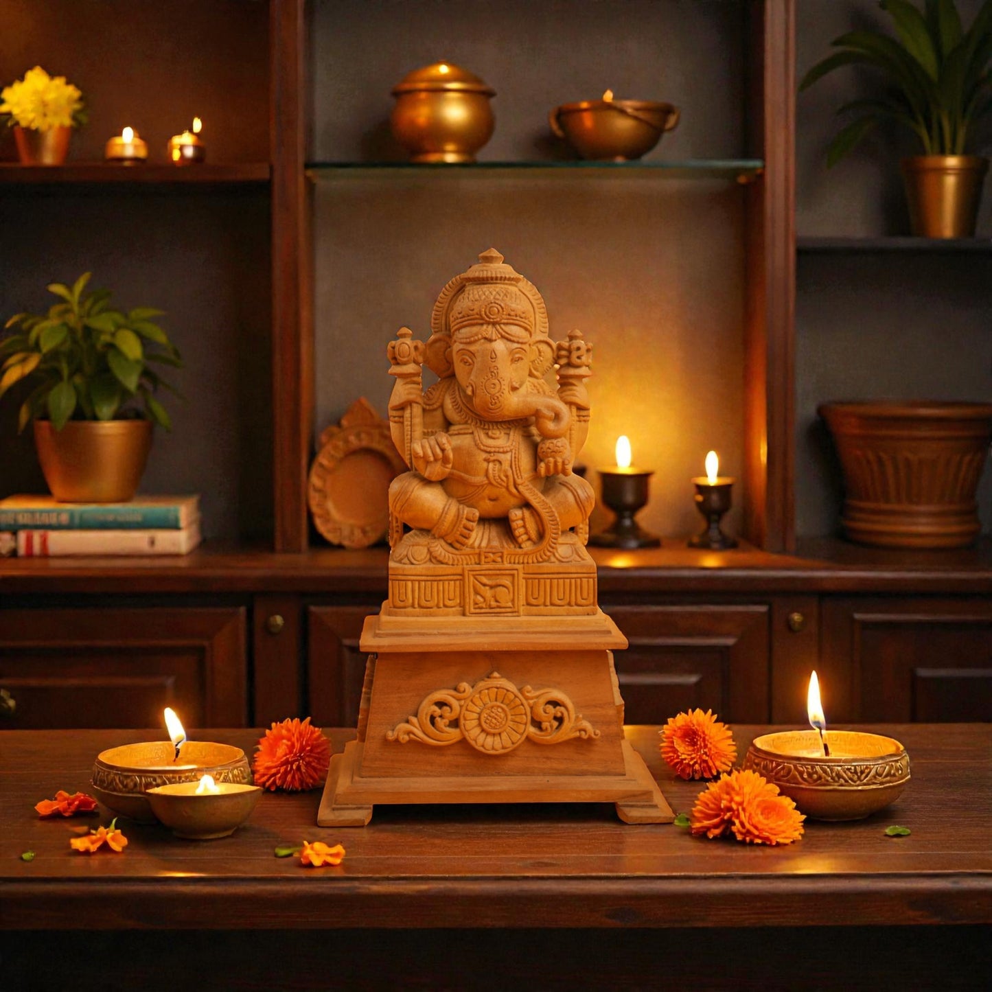 Sandal wood ganapathi idol