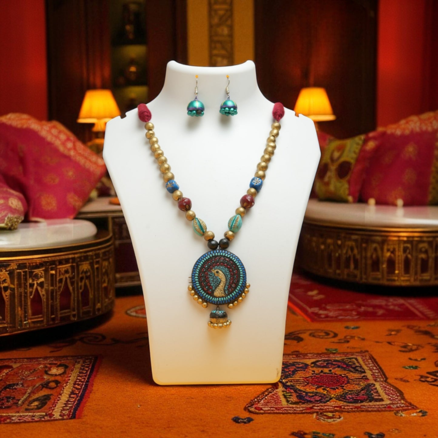 Peacock design Terracotta Jewellery