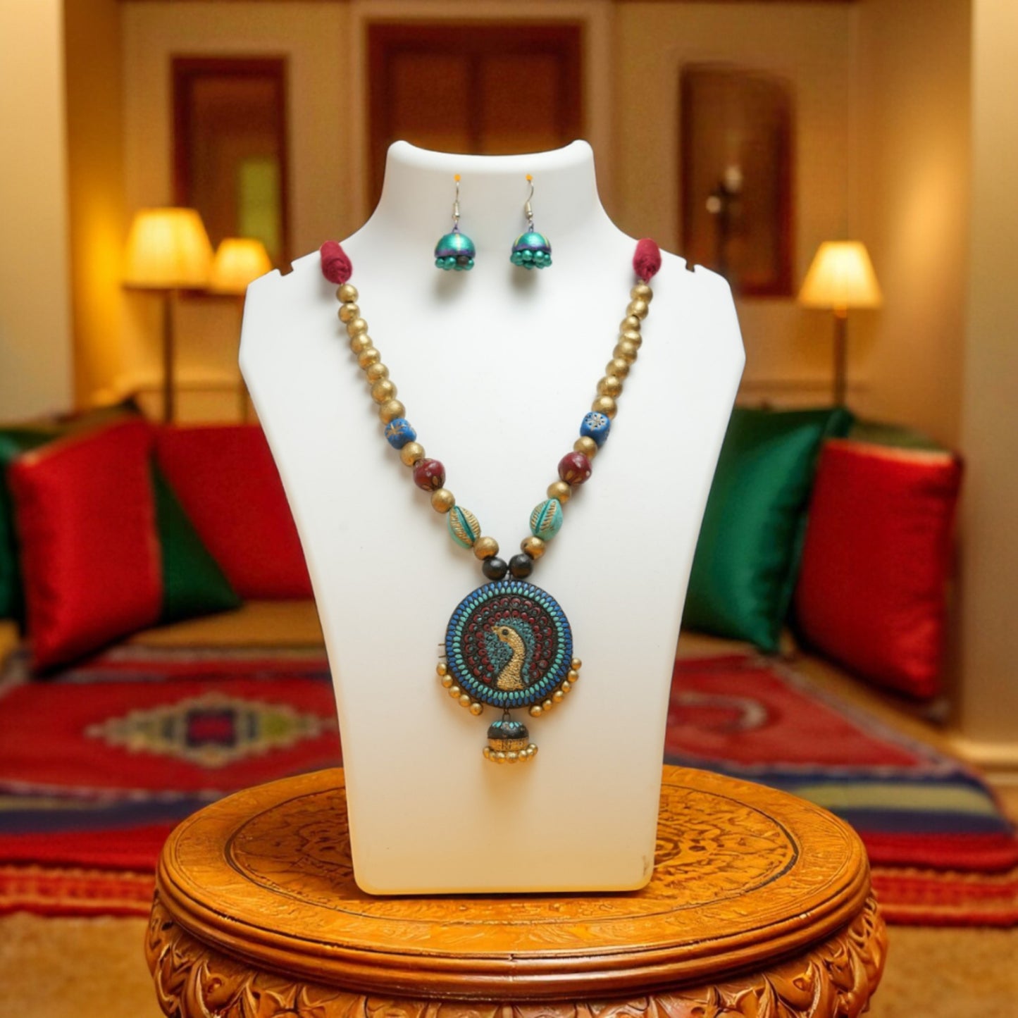 Peacock design Terracotta Jewellery