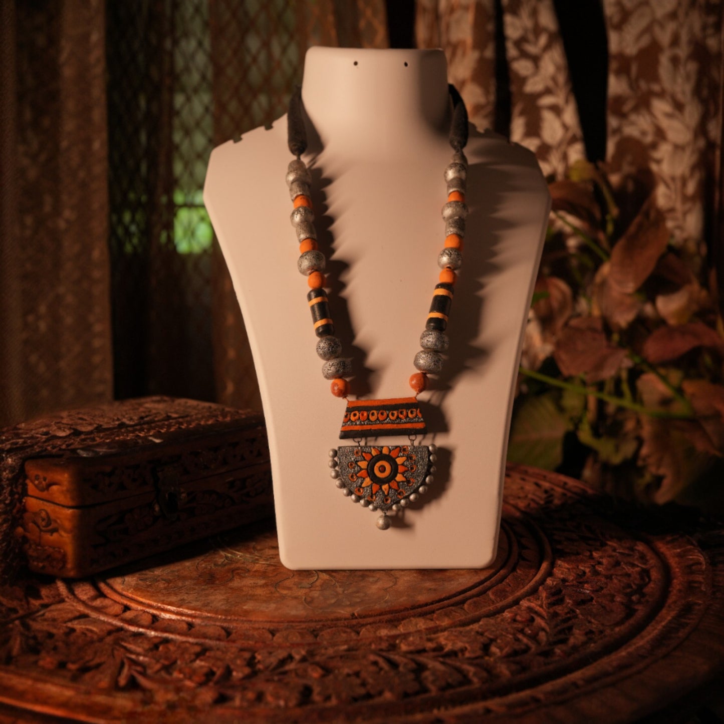 Yellow and Silver Terracotta jewellery