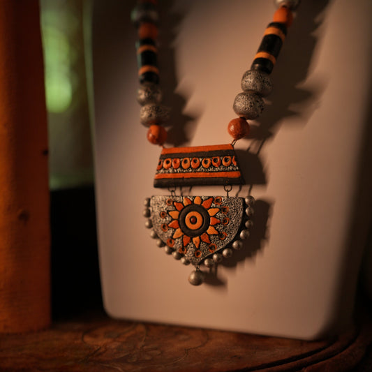 Yellow and Silver Terracotta jewellery