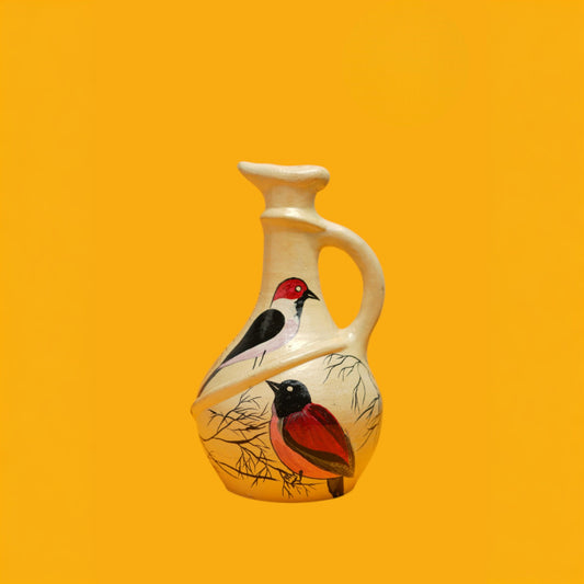 Jar shape dubble bird painting table decor
