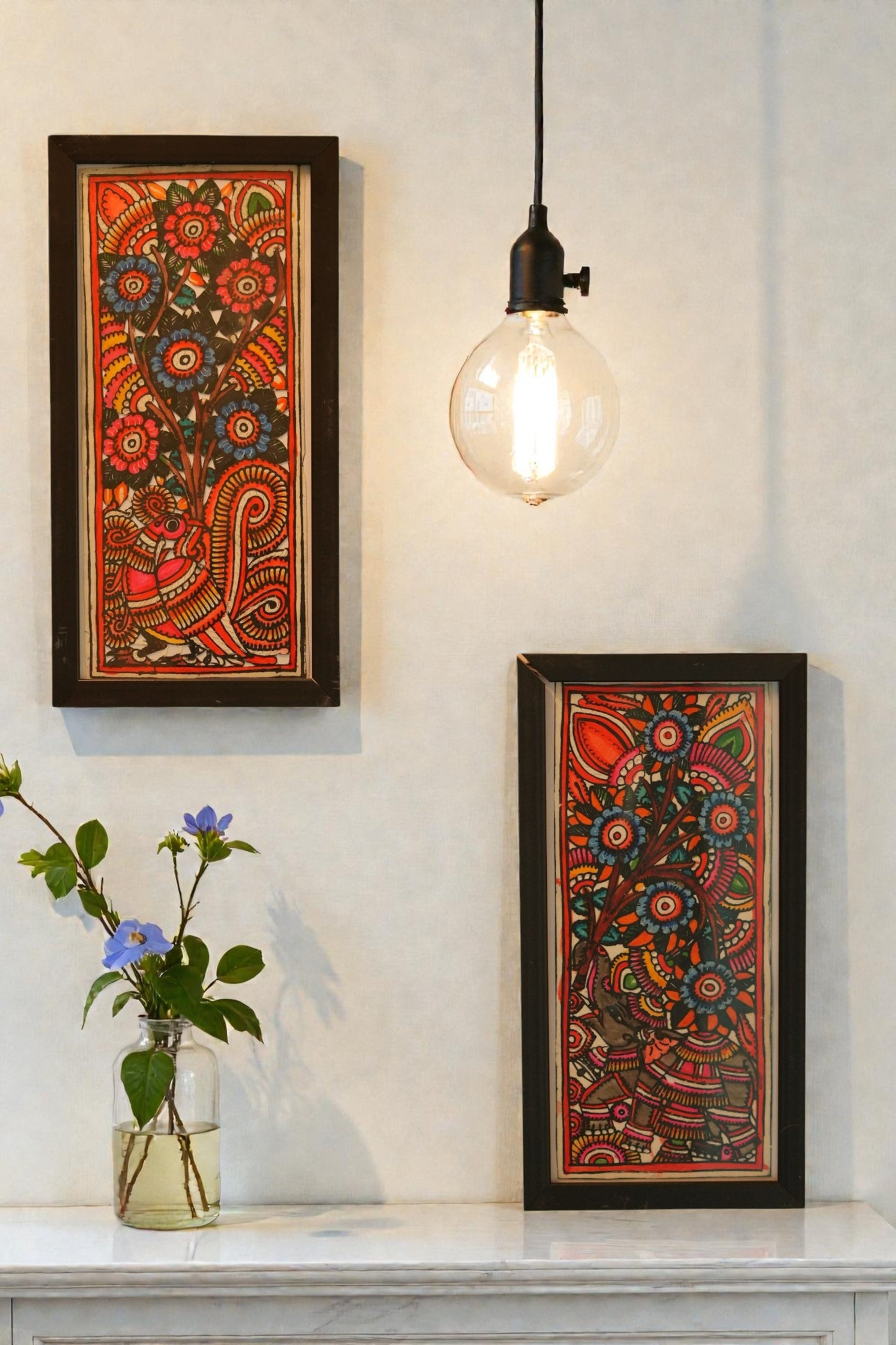 Peacock wall frame