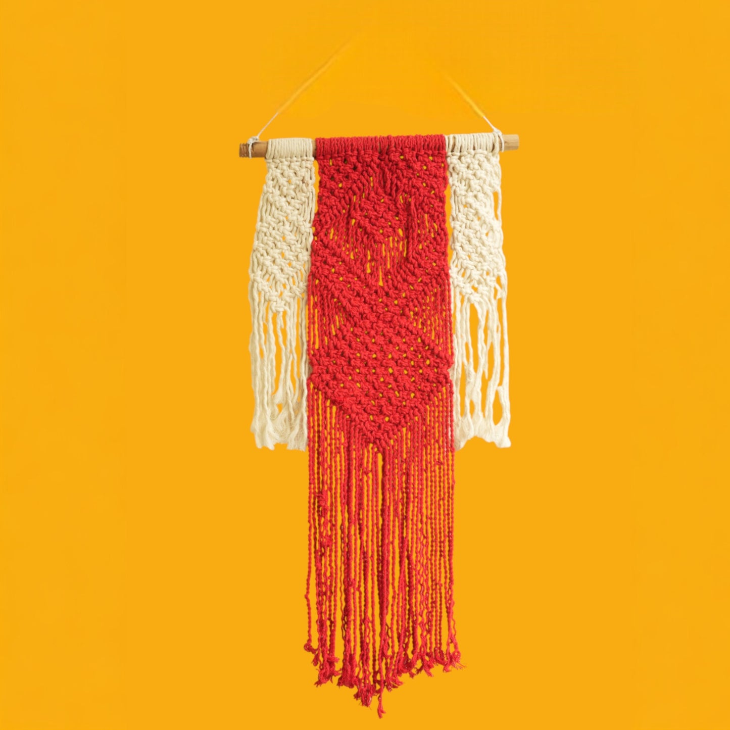 Red Macrame Wall Hanging