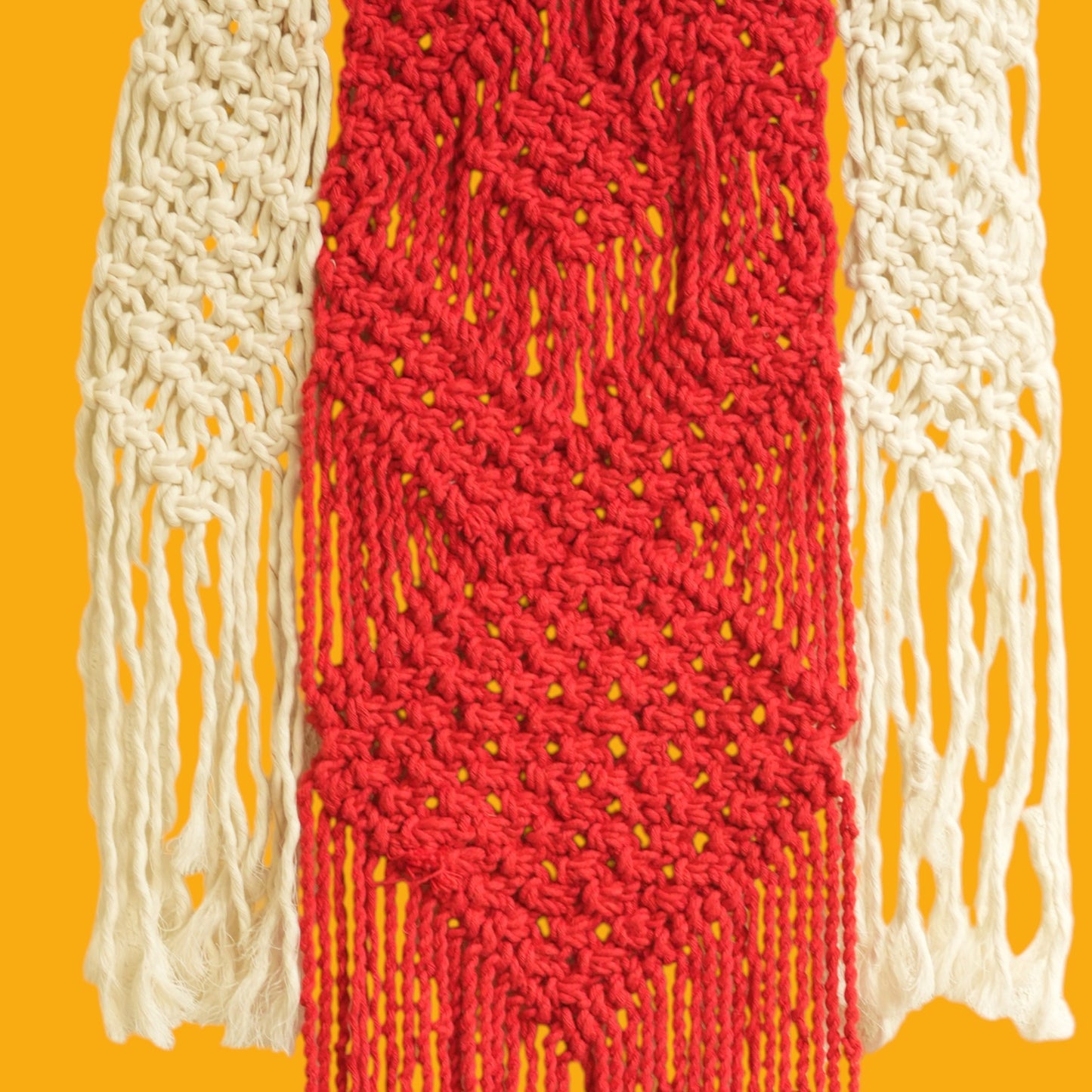 Red Macrame Wall Hanging