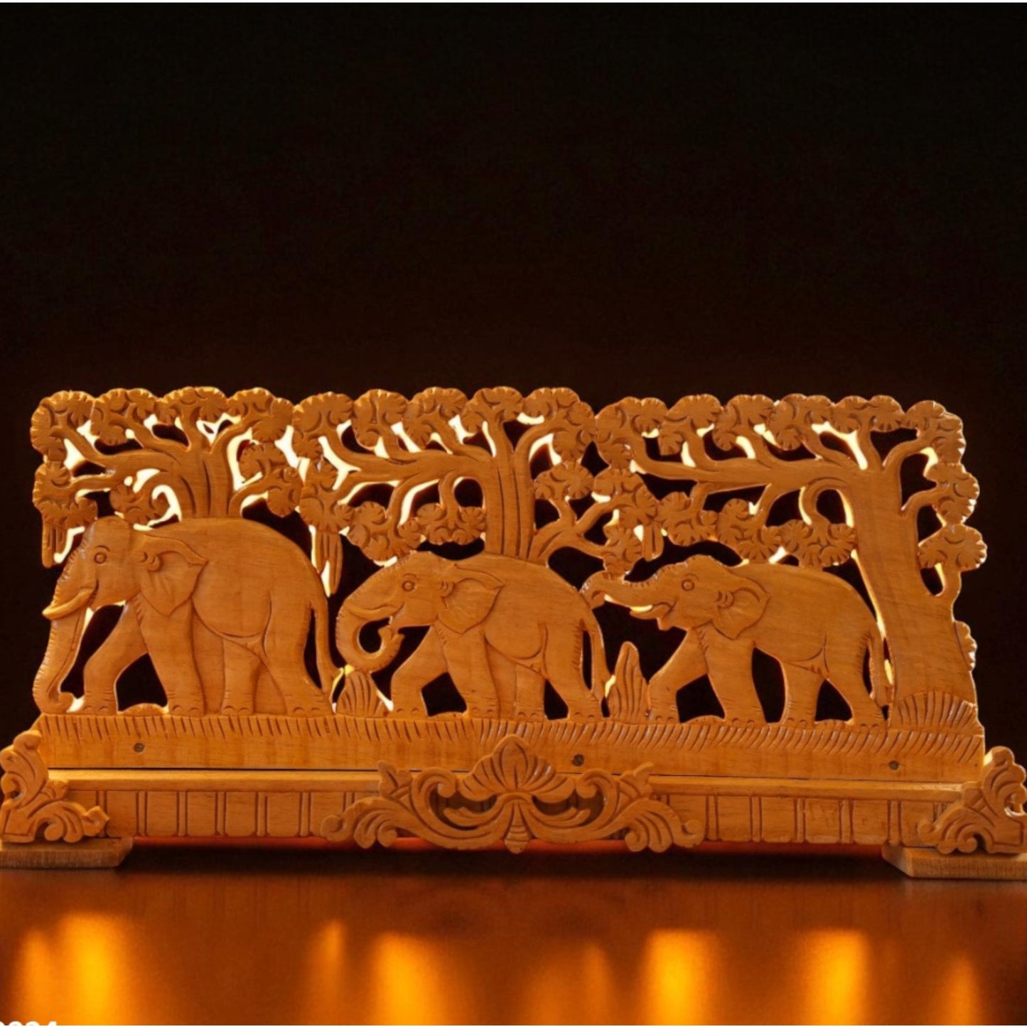 Shivani wood elephant carving